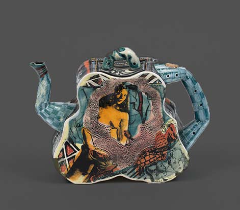 Richard Stratton-New Zealand Fad or Fact Teapot glazed porcelain