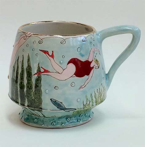 Stacey-Manser-Knight female swimmer drinking cup