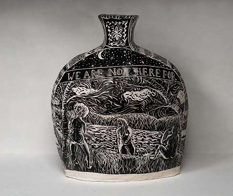 Alex Hodge We Belong Only to Ourselves Hand Built and Carved Porcelain Vase