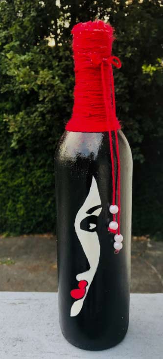 Hand painted Wine bottle art