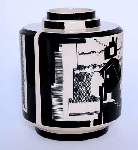 Robert Lallemant French Art Deco Ceramic Vase 1928