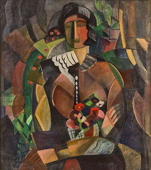 Agnes Weinrich-1920Woman With Flowers