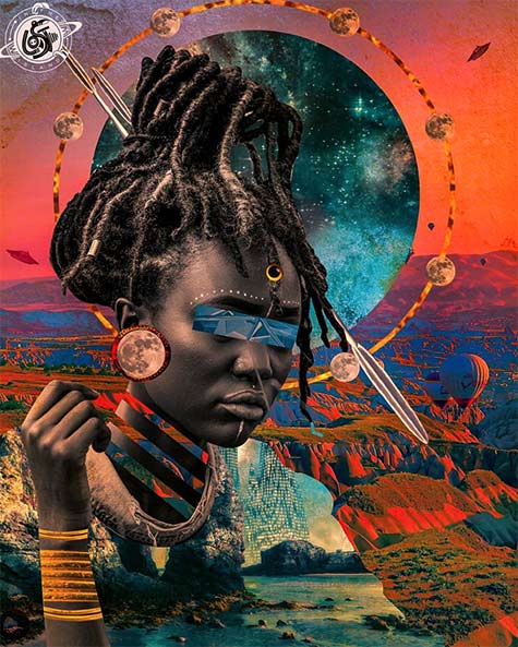 Afrofuturism Collages of Kaylan