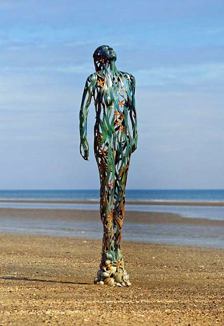 Bronze sculpture by Linda Brunker using elements collected from the ocean