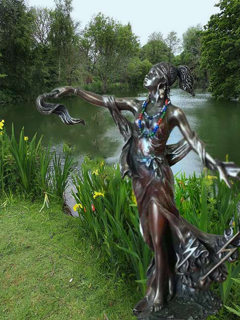 ORISHA OYA Goddess of Wind Yoruba African Statue Sculpture Bronze Finish