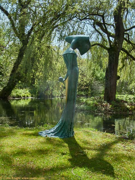 Philip Jackson's Garden Skittles with Scarlatti gardeb sculpture