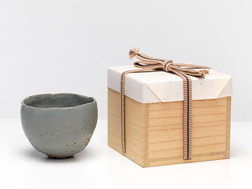 Blue ash glaze tea bowl, 2022Machiko Ogawa