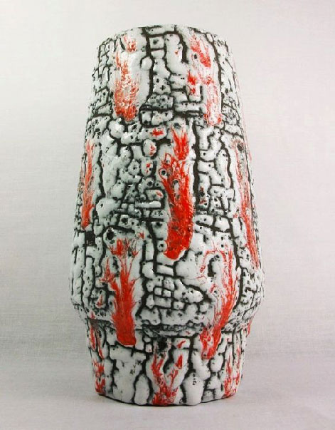 ES Keramik Vase West German Pottery Mid Century Modernist Fat Lava 20cm