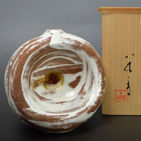 Hakeme Henko Pottery Vase by Yagi Kazuo