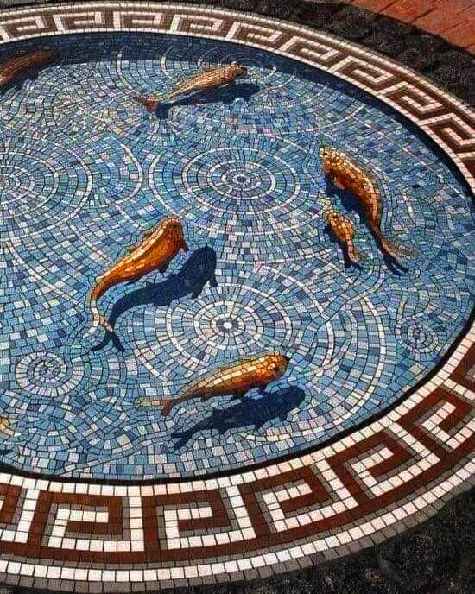 Gary Drostle's 'Fishpond' mosaic