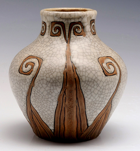 Gres-Keramis-vase-decorated-with-stylized-vines-on-a-crackle-background