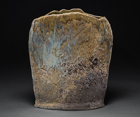 Slab Vessel Wood fired stoneware with rutile glazekeenan